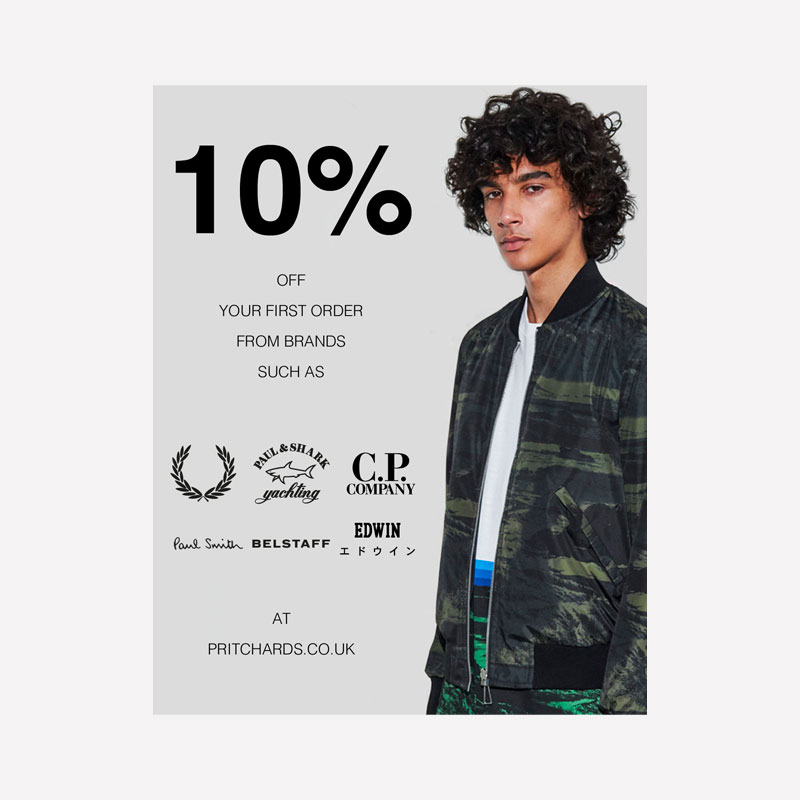 Pritchards 10% off Your First Order Graphic