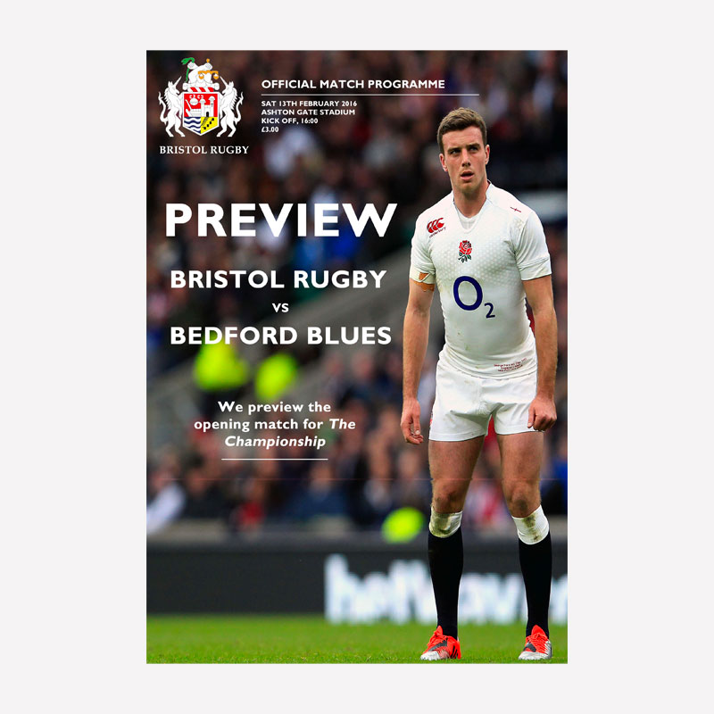 Rugby Match Programme Cover